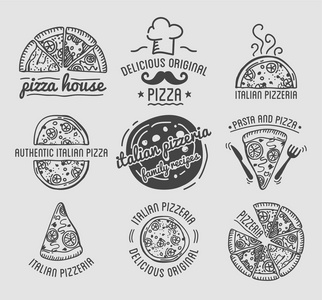 披萨的图标集