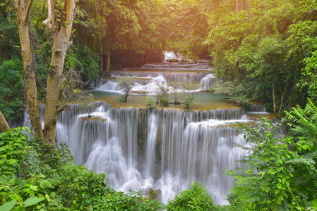 在 Khuean 西娜卡琳达国家公园北碧府泰国清迈湄卡闵瀑布