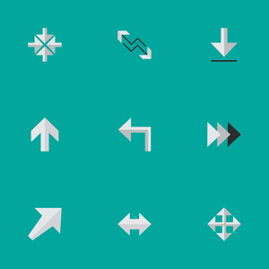 矢量插图集的简单指示器图标。元素箭头，加载，向前和其他同义词向前 警报和前进