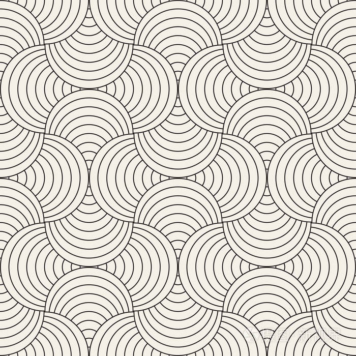 矢量图案无缝圆形的线条.抽象的几何背景设计.圆形几何平铺格