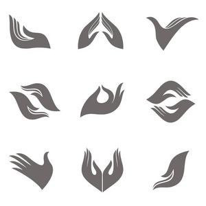 双手图标矢量双手创造 logo 的设计元素.图标集照片