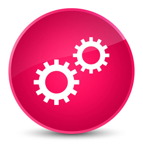 过程图标优雅粉色圆形按钮