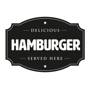 汉堡包老式标志复古