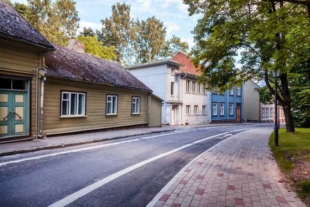 城市景观，街道在爱沙尼亚塔尔图