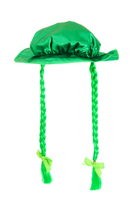圣帕特里克日概念与绿色帽子白色