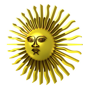 金色太阳剪裁路径包括3幅插图