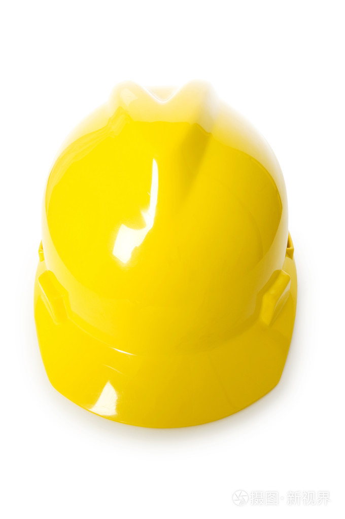 白色背景上隔离的安全帽