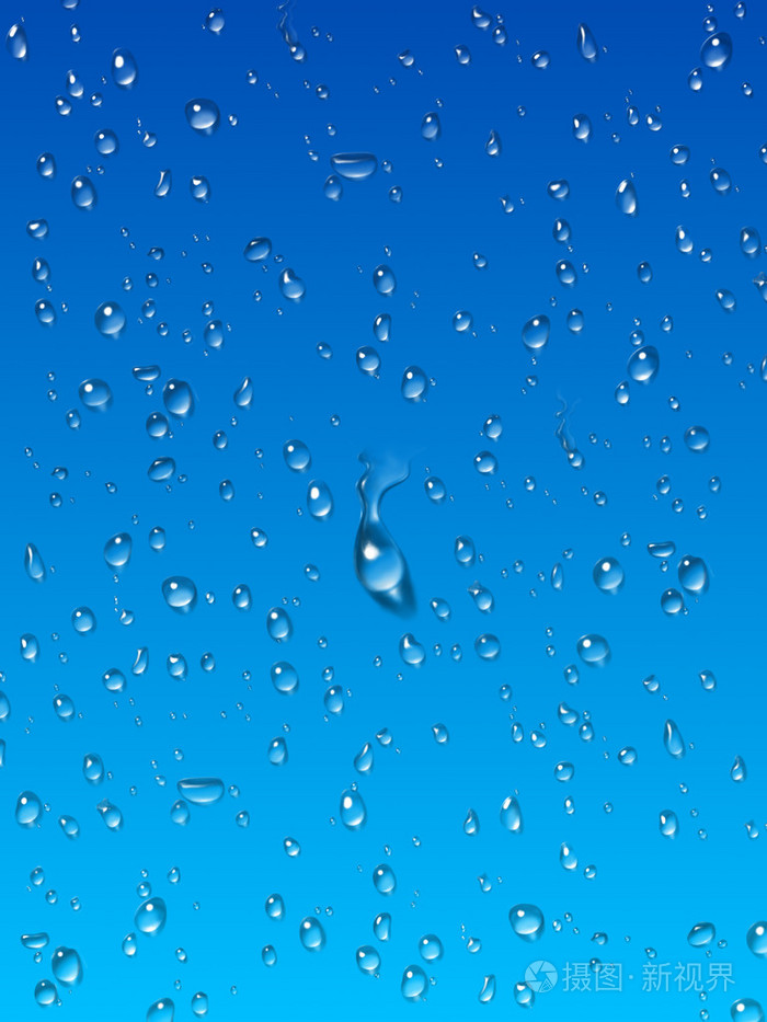 蓝底水滴