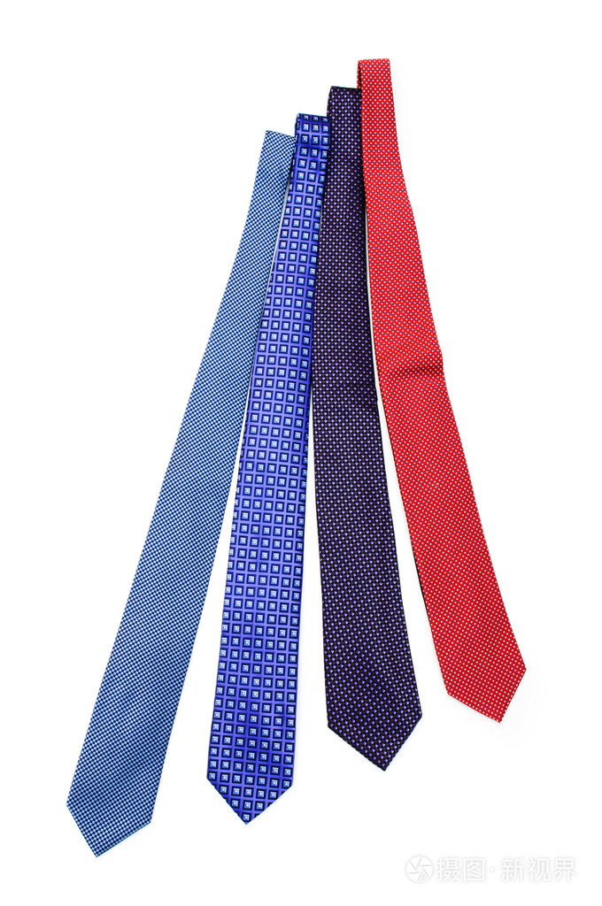 白色背景上隔离的丝绸领带