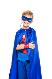 超级英雄男孩与蓝色披风
