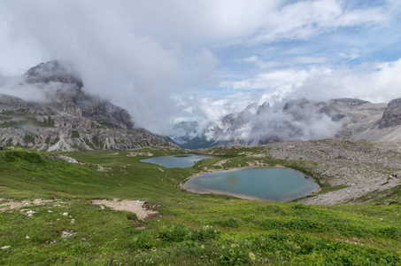 多洛米蒂山阿尔卑斯山，山，夏天意大利