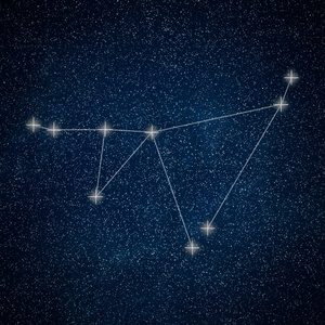 摩羯星座女孩黄道带星座, 星座和星星无缝模式.