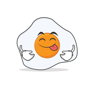 煎的鸡蛋卡通人物吐舌笑脸图片