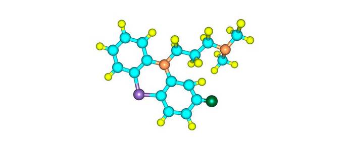 氯丙嗪分子结构上白色孤立