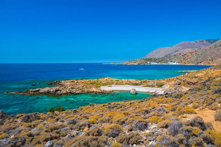 希腊村庄的 Loutro，雅典，希腊克里特岛