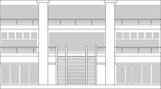 建筑物内部大堂的线条图图片