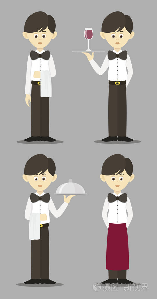 孤立的专业服务员集插画-正版商用图片01q0xz-摄图新视界