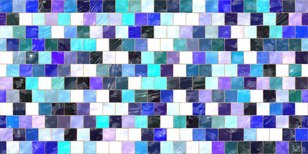 蓝紫色白色和黑色无缝装饰瓷砖背景 T