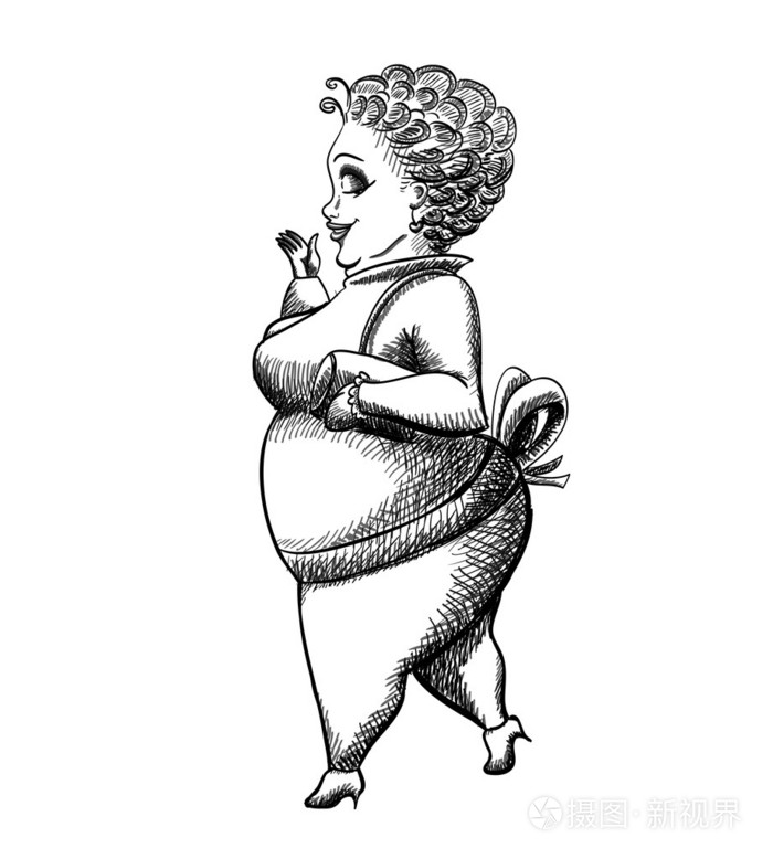 油腻的 肥胖的 多脂肪的插画-正版商用图片01qha0-摄图新视界