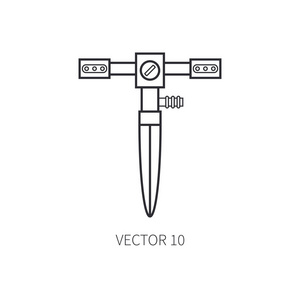 线平矢量图标园林工具喷水灭火系统。卡通风格。矢量图和元素为您设计和壁纸