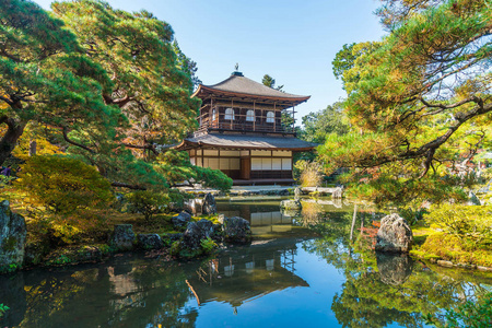 美丽的建筑，在银阁银阁寺