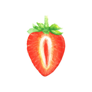 草莓的水彩一半