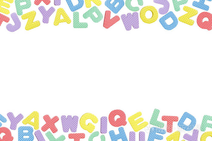 孤立在白色背景上的英文字母框架