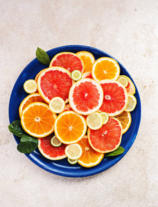 切片的柑橘类水果的品种