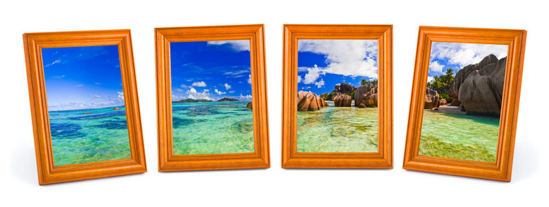 热带海滩镜框全景