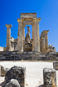 希腊埃吉纳岛寺庙废墟