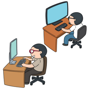 手绘q版上班族图片