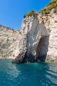 视图的凯莉蓝洞在希腊扎金索斯 桑特岛 岛