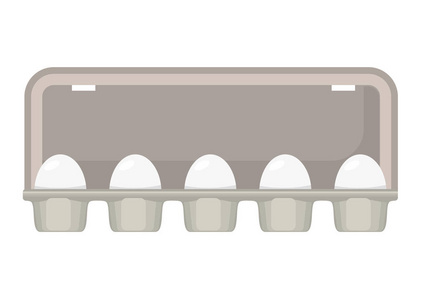 与白色新鲜鸡蛋的蛋盒