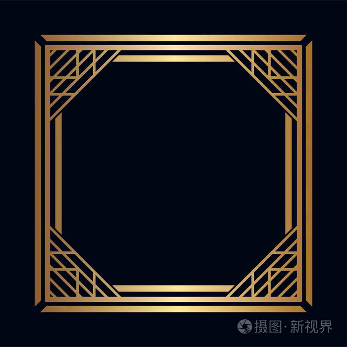 老式复古边框和装饰艺术风格的框架.您设计的的模板.矢量图