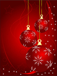 一个抽象的圣诞矢量插图，上面有红色的鲍布
