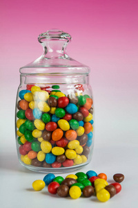 壁纸腐堆糖在玻璃罐子里的多彩糖果照片