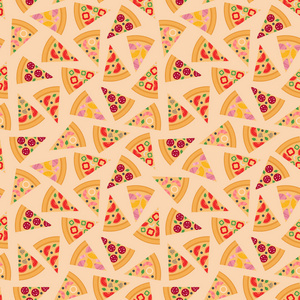 披萨片矢量无缝模式