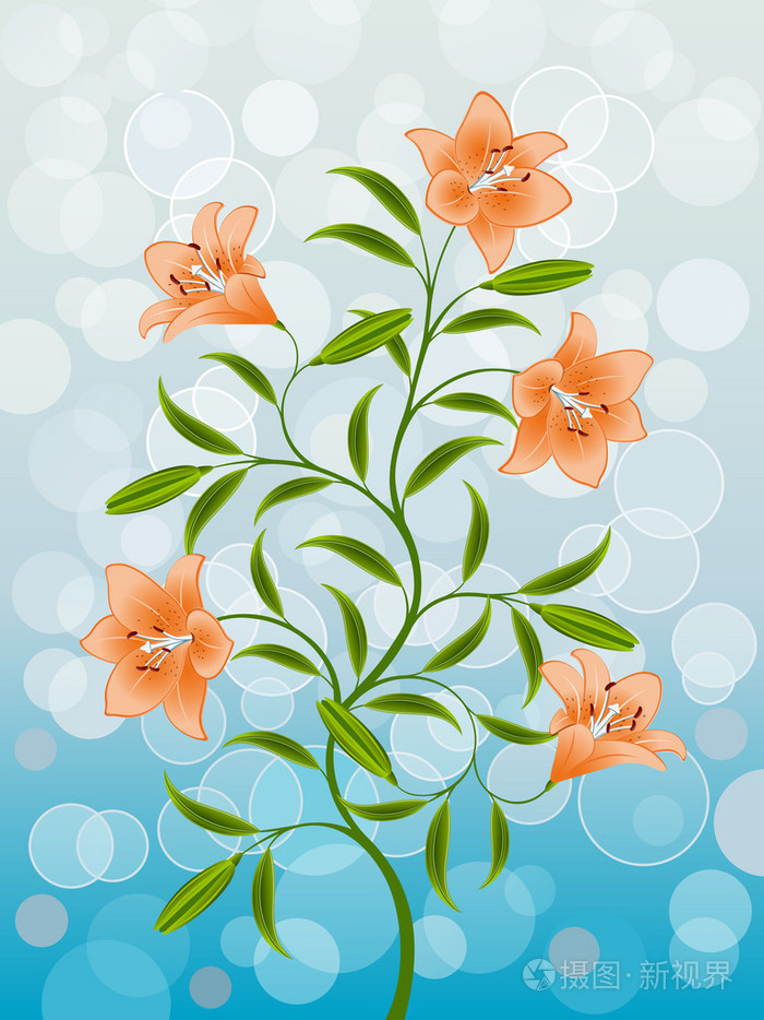 百合花图案