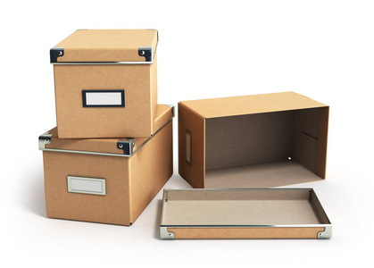 概念组织箱子用一个打开空盒子 3d 渲染照片