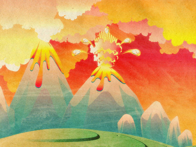 地震火山喷发图片