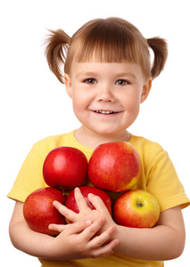 有苹果的小女孩