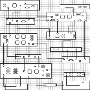 电路板的背景。抽象与高科技的电路板，黑色背景图形。Eps 10 插图