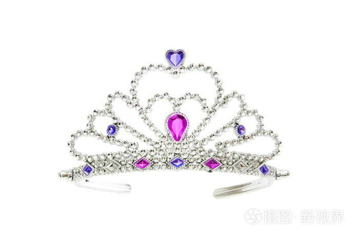 白色背景上孤立的银冠