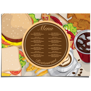 菜单食品餐厅模板设计手绘图形