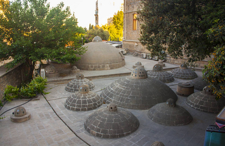 在旧城 阿塞拜疆有 在巴库浴的视图