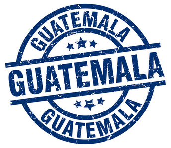 危地马拉蓝色圆 grunge 邮票