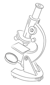 卡通形象的显微镜图片