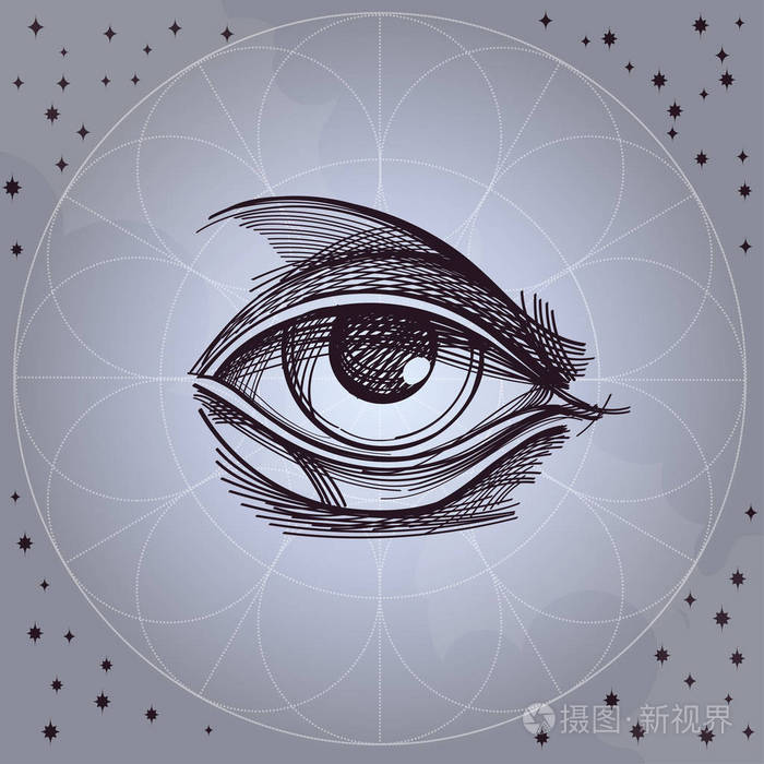 素描上帝之眼插画-正版商用图片01t6pa-摄图新视界