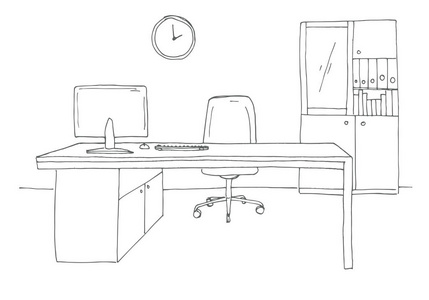 手绘办公家具.矢量图照片