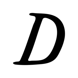 大写字母 D 由画笔绘